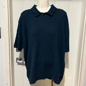 Club Monaco Deep Blue Textured Polo Shirt Men’s